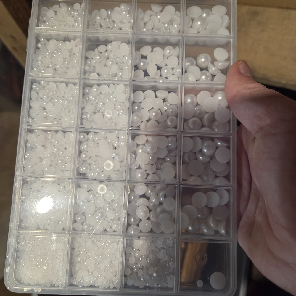 White Pearl Beads - Used For Wedding Hangers